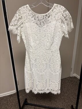 Elegant White Lace Dress
